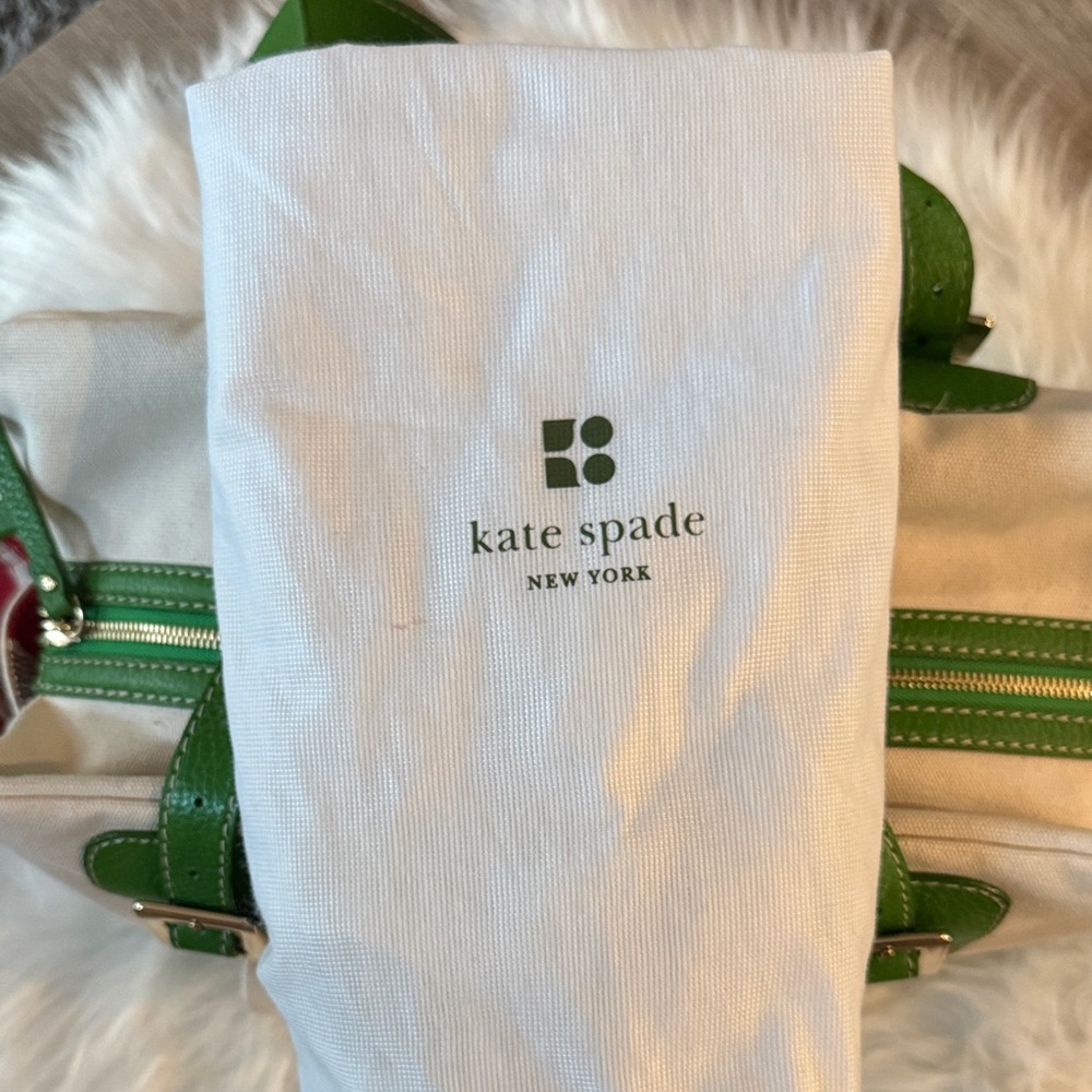 NWT Kate Spade Bridget Green Leather & Canvas Bag circa 2008 - Picture 15 of 15